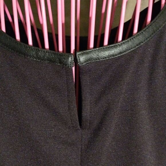 Norton Studio Black faux Leather Trim blouse XL - Picture 6 of 8